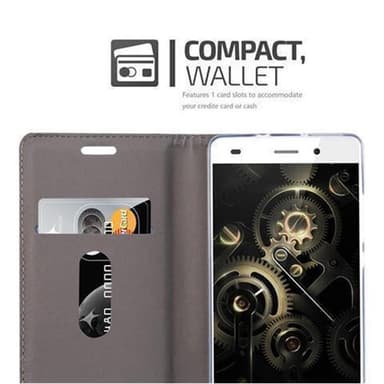 Huawei P8 LITE 2015 Plånboksfodral Skal (Grå)