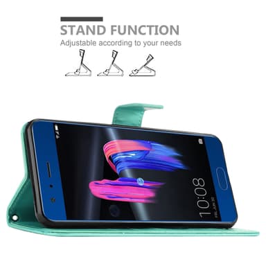 Honor 9 Plånboksfodral Skal (Turkos)