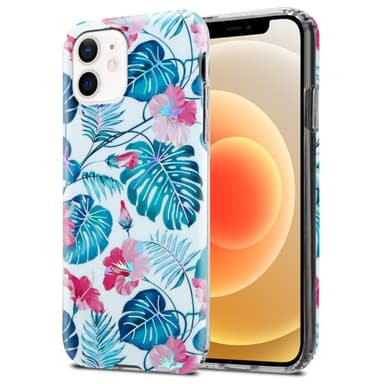 iPhone 12 / 12 PRO Fodral Skal Blommor (Vit)