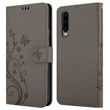 Huawei P30 Plånboksfodral Skal (Grå)