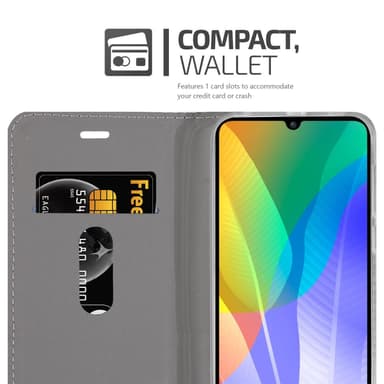 Huawei Y6P Plånboksfodral Skal (Grå)