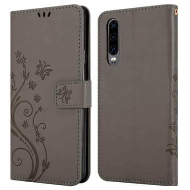 Huawei P30 Plånboksfodral Skal (Grå)