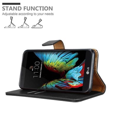 LG K10 2016 Plånboksfodral Skal (Svart)