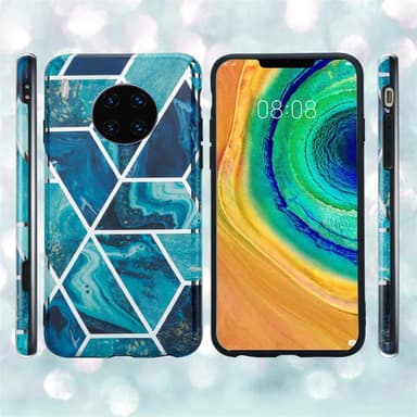Huawei MATE 30 PRO Plånboksfodral Skal (Blå)