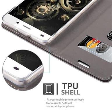 Huawei P8 LITE 2015 Plånboksfodral Skal (Grå)