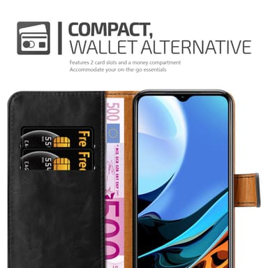 Xiaomi RedMi 9T / POCO M3 Plånboksfodral Skal (Svart)