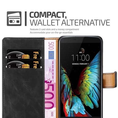 LG K10 2016 Plånboksfodral Skal (Svart)