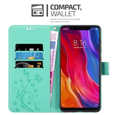 Xiaomi Mi 8 Plånboksfodral Skal (Turkos)