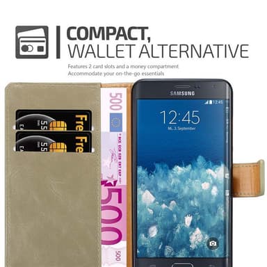 Samsung Galaxy NOTE EDGE Plånboksfodral Skal (Brun)