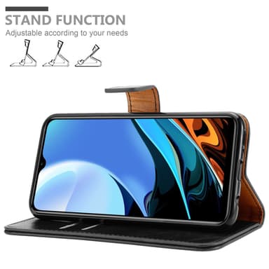 Xiaomi RedMi 9T / POCO M3 Plånboksfodral Skal (Svart)