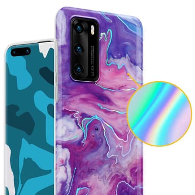 Huawei P40 Plånboksfodral Skal (Lila)
