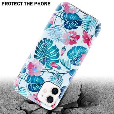 iPhone 12 / 12 PRO Fodral Skal Blommor (Vit)