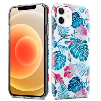 iPhone 12 / 12 PRO Fodral Skal Blommor (Vit)