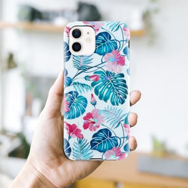 iPhone 12 / 12 PRO Fodral Skal Blommor (Vit)