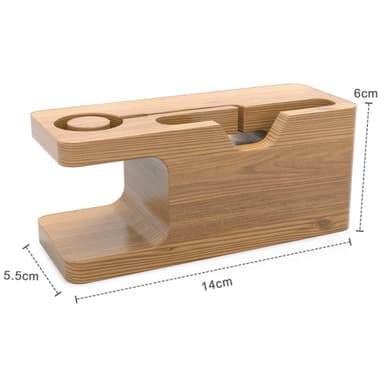 Docking Station Laddningsstation av bambu i äkta trä