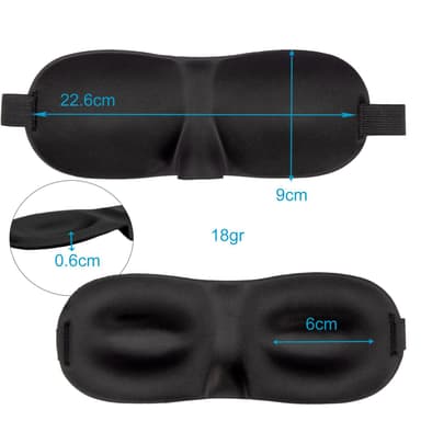 Ögonmask i BLACK - Ergonomiskt förformad