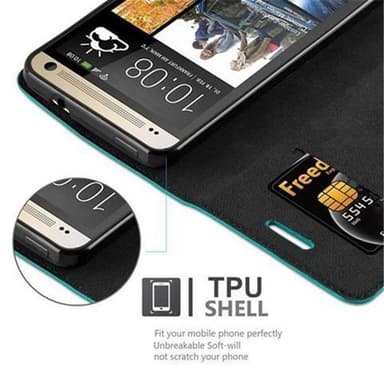 HTC ONE M7 Skal Fodral Case (Turkos)