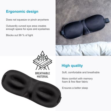 Ögonmask i BLACK - Ergonomiskt förformad