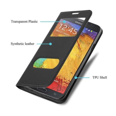 Samsung Galaxy NOTE 3 NEO Plånboksfodral Skal (Svart)