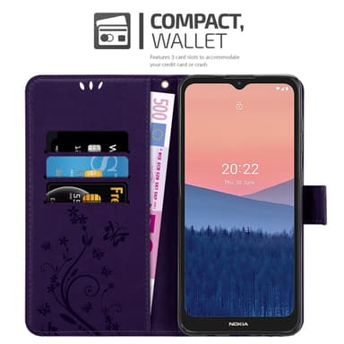 Nokia C21 Plånboksfodral Skal (Lila)