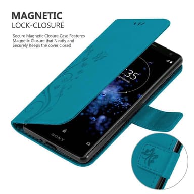 Sony Xperia XZ2 Plånboksfodral Skal (Blå)