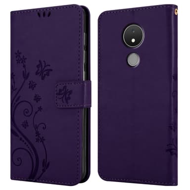 Nokia C21 Plånboksfodral Skal (Lila)