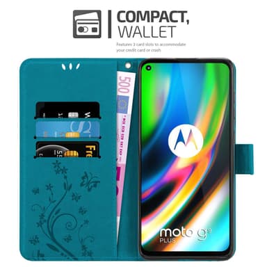 Motorola MOTO G9 PLUS Plånboksfodral Skal (Blå)