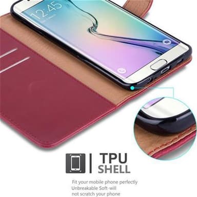 Samsung Galaxy S6 EDGE Plånboksfodral Skal (Röd)