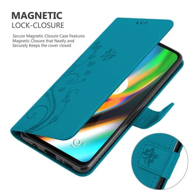 Motorola MOTO G9 PLUS Plånboksfodral Skal (Blå)