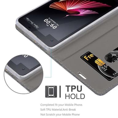 LG X SCREEN Plånboksfodral Skal (Grå)