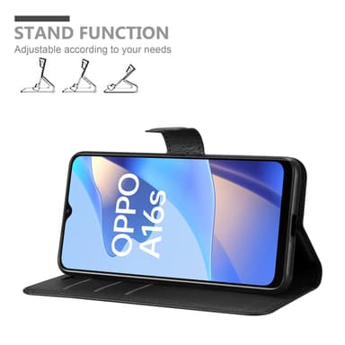 Oppo A16s / A54s Plånboksfodral Skal (Svart)