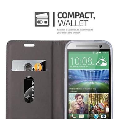 HTC ONE M8 Plånboksfodral Skal (Blå)