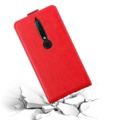 Nokia 6.1 Flipfodral Skal (Röd)