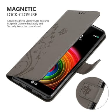 LG X POWER Plånboksfodral Skal (Grå)