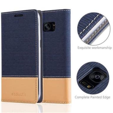 Samsung Galaxy S7 EDGE Plånboksfodral Skal (Blå)