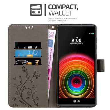 LG X POWER Plånboksfodral Skal (Grå)