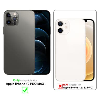 iPhone 12 PRO MAX Plånboksfodral Skal (Vit)