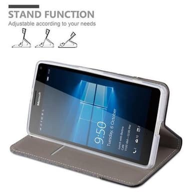 Nokia Lumia 950 XL Plånboksfodral Skal (Grå)