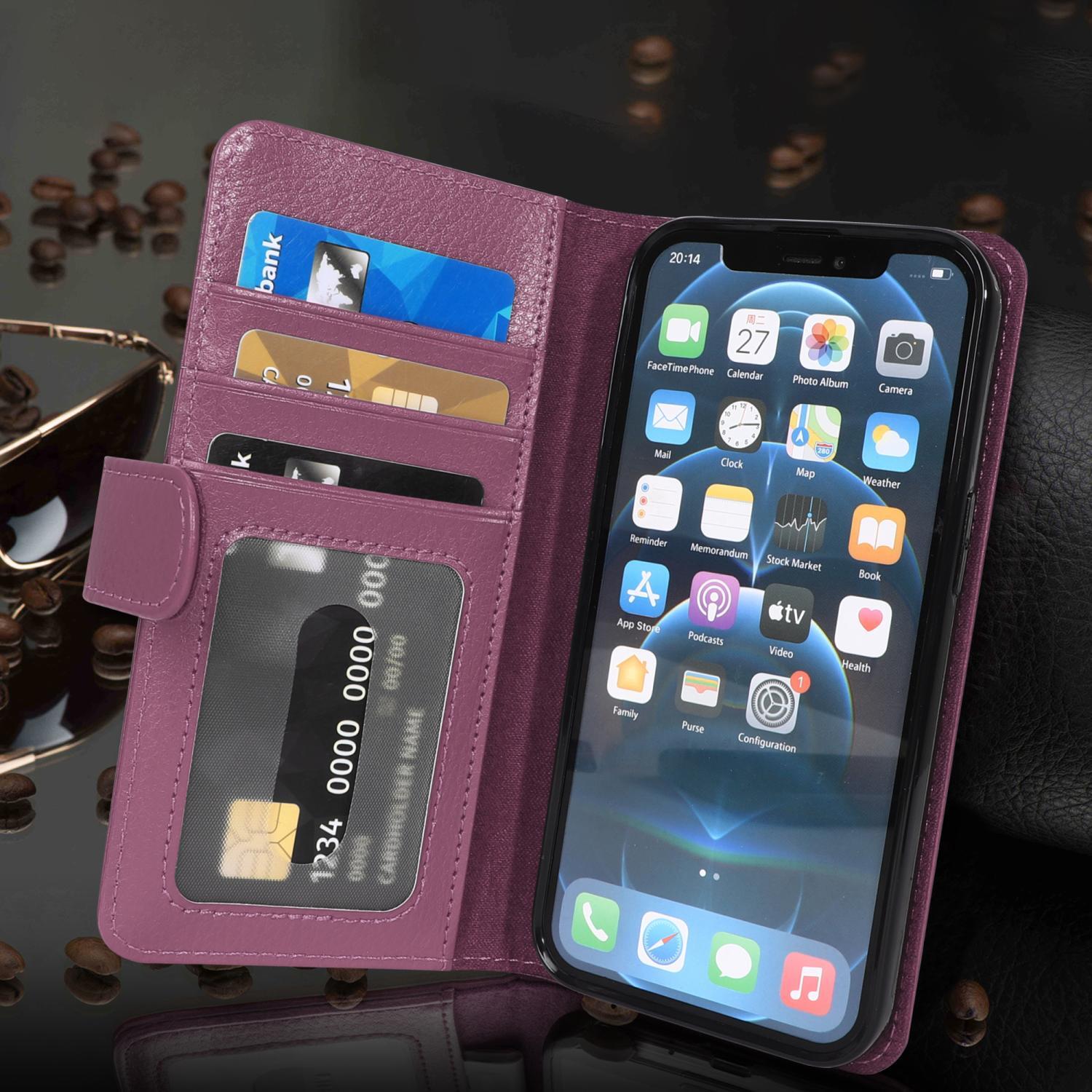 iPhone 13 PRO Plånboksfodral Skal (Lila)