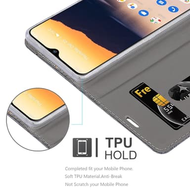 Nokia 2.3 Plånboksfodral Skal (Grå)