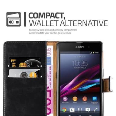 Sony Xperia Z1 Plånboksfodral Skal (Svart)