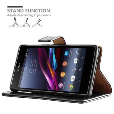 Sony Xperia Z1 Plånboksfodral Skal (Svart)