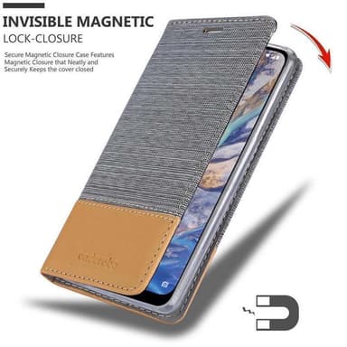 Nokia 7.1 PLUS / X7 Plånboksfodral Skal (Grå)