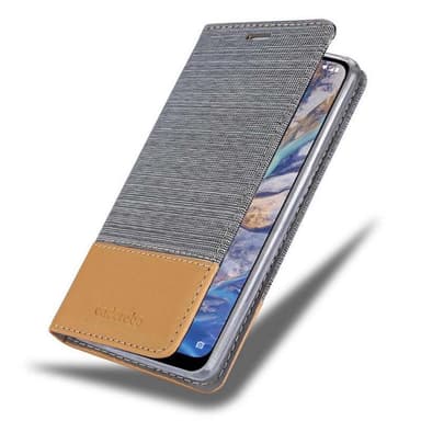 Nokia 7.1 PLUS / X7 Plånboksfodral Skal (Grå)
