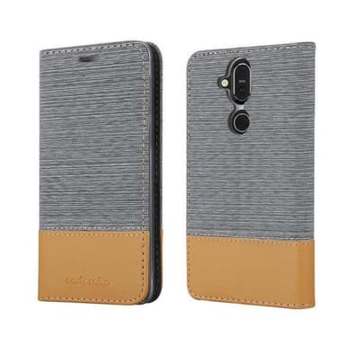 Nokia 7.1 PLUS / X7 Plånboksfodral Skal (Grå)