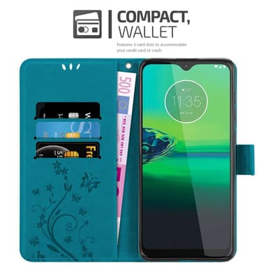 Motorola MOTO G8 Plånboksfodral Skal (Blå)