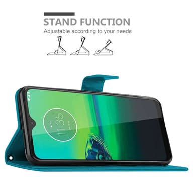 Motorola MOTO G8 Plånboksfodral Skal (Blå)