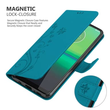Motorola MOTO G8 Plånboksfodral Skal (Blå)