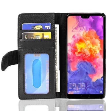 Huawei P20 Plånboksfodral Skal (Svart)