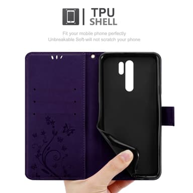 Xiaomi RedMi 9 Plånboksfodral Skal (Lila)